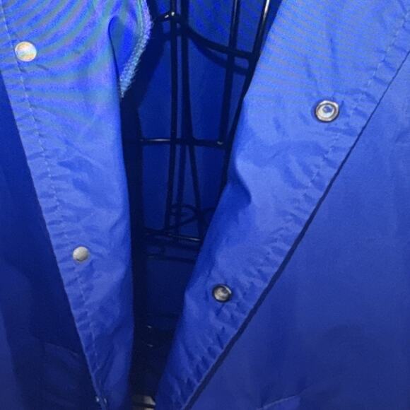 Vintage 80s Royal Blue Nylon Windbreaker Jacket Snap Front USA Made SZ L *READ - Picture 2 of 12